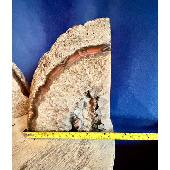 Geode Bookends, polished stone bookends, office decor, home decor - Picture 8 of 10